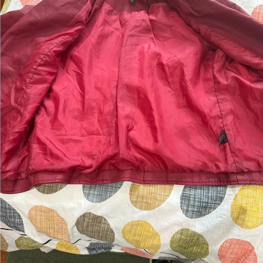 Baccini Deep Red Leather Jacket - Picture 4 of 10